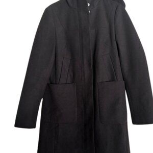GUC ASOS Slim Long Line Front Pocket Pea Utility FauxWool Jacket Sz 2